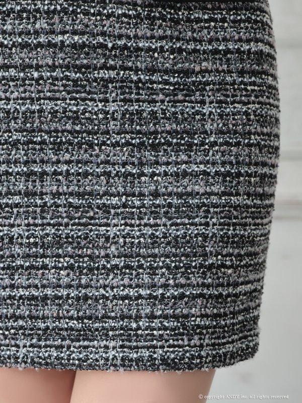 画像28: XSサイズあり【an /アン】 ストレッチ/ ツイード/ フロントジップ/ リボン/ キャミソール/ ポケットデザイン/タイト/ ミニドレス/ キャバドレス[OF05]