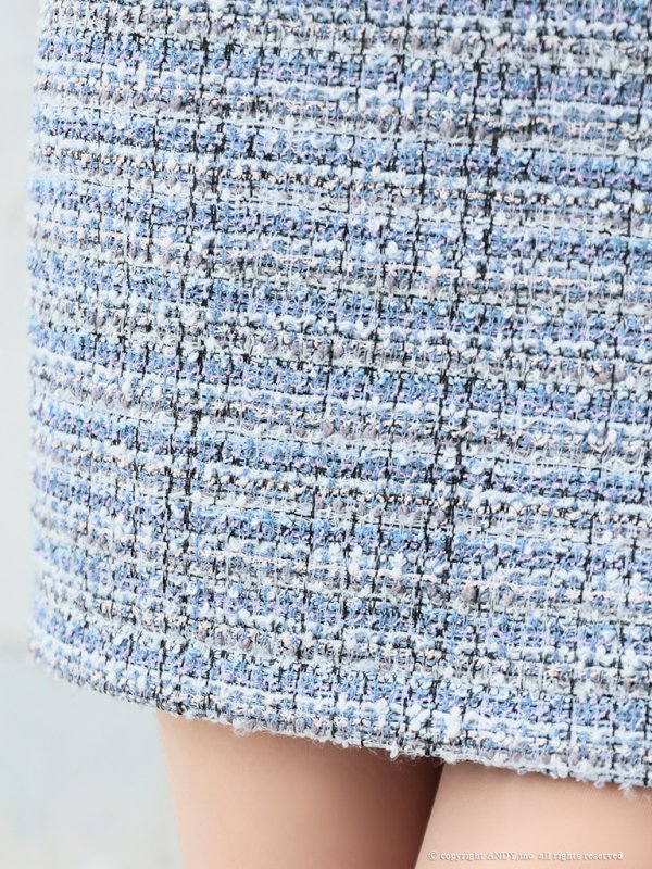 画像20: XSサイズあり【an /アン】 ストレッチ/ ツイード/ フロントジップ/ リボン/ キャミソール/ ポケットデザイン/タイト/ ミニドレス/ キャバドレス[OF05]