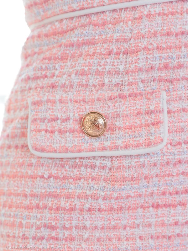 画像29: XSサイズあり【an /アン】ツイード/ リボン/ ショルダーチェーン/ キャミソール/ タイト/ ミニドレス/ キャバドレス[OF05]