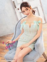 XSサイズあり【an /アン】ツイード/ リボン/ ショルダーチェーン/ キャミソール/ タイト/ ミニドレス/ キャバドレス[OF05]
