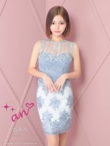 【an /アン】フラワーレース/ シースルー/ 立体フラワー/ ノースリーブ/ タイト/ セットアップ/ ミニドレス/ キャバドレス[OF05]