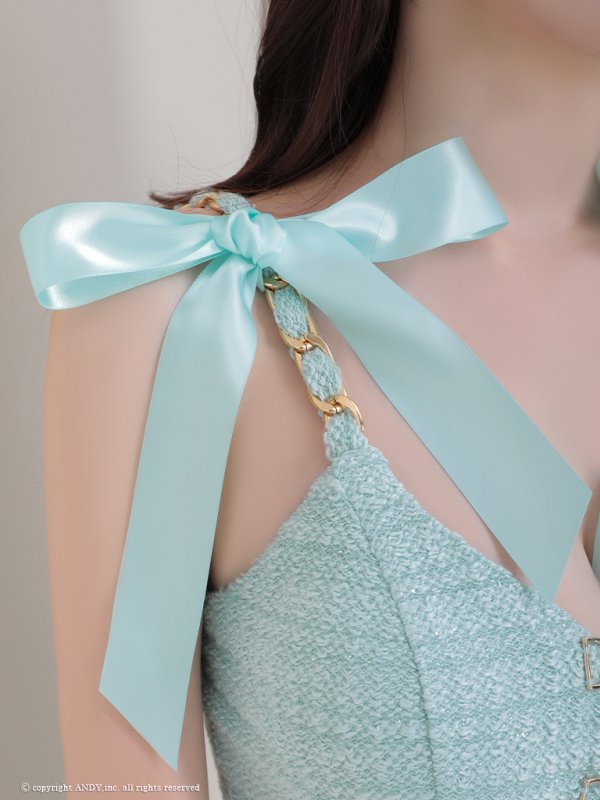 画像16: 【an/アン】ツイード/ リボンショルダー/ バックル/ ノースリーブ/ タイト/ ミニドレス/ キャバドレス[OF05]