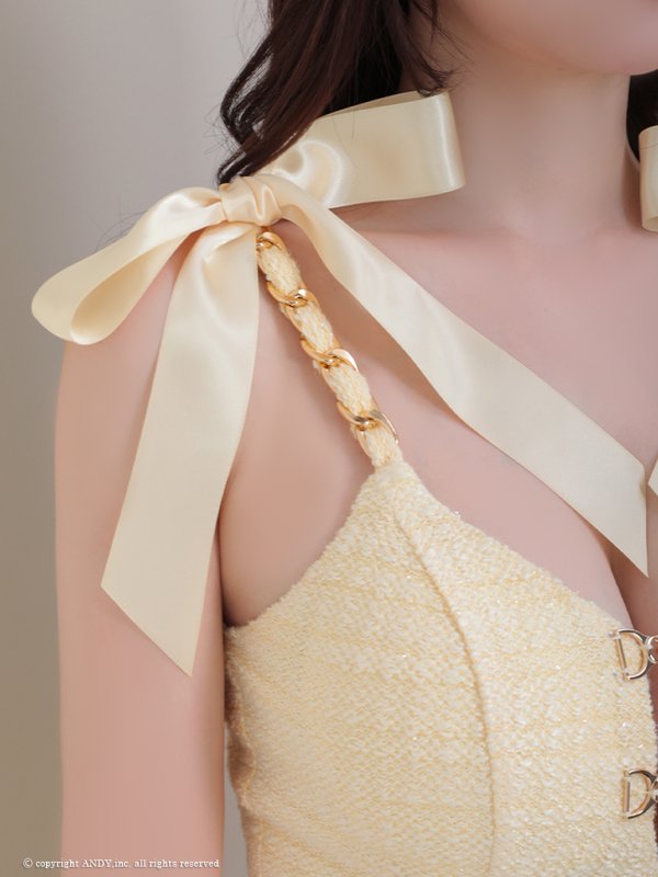 画像32: 【an/アン】ツイード/ リボンショルダー/ バックル/ ノースリーブ/ タイト/ ミニドレス/ キャバドレス[OF05]