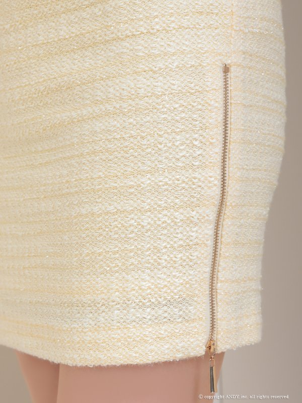 画像33: 【an/アン】ツイード/ リボンショルダー/ バックル/ ノースリーブ/ タイト/ ミニドレス/ キャバドレス[OF05]