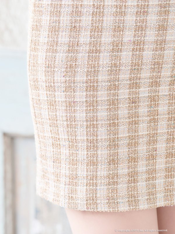 画像24: XSサイズあり【an/アン】チェーンパイピング/ フロントジッパー/ 半袖/ 袖あり/ ツイード/ スクエアネック/ デザインポケット/ タイト/ ミニドレス/ キャバドレス[OF05]