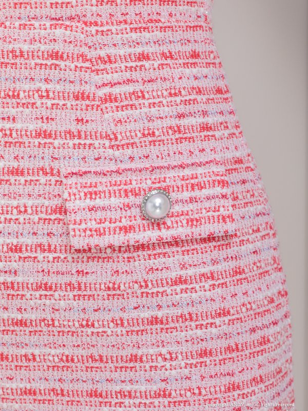 画像23: XSサイズあり【an/アン】ミックスツイード/ フロントジッパー/ バストバックル/ 半袖/ パフスリーブ/ 袖あり/ ストレッチ/ タイト/ ミニドレス/ キャバドレス[OF05]