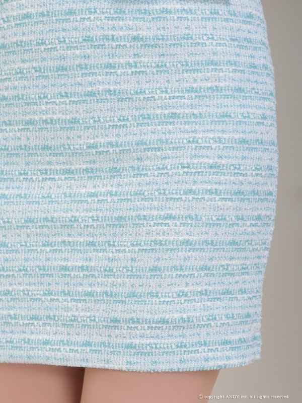 画像8: XSサイズあり【an/アン】ミックスツイード/ フロントジッパー/ バストバックル/ 半袖/ パフスリーブ/ 袖あり/ ストレッチ/ タイト/ ミニドレス/ キャバドレス[OF05]