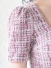 画像14: XSサイズあり【an /アン】 ストレッチ/ ツイード/ カットアウト/ パールボタン/ 半袖/ 袖あり/ タイト/ ミニドレス/ キャバドレス[OF05]
