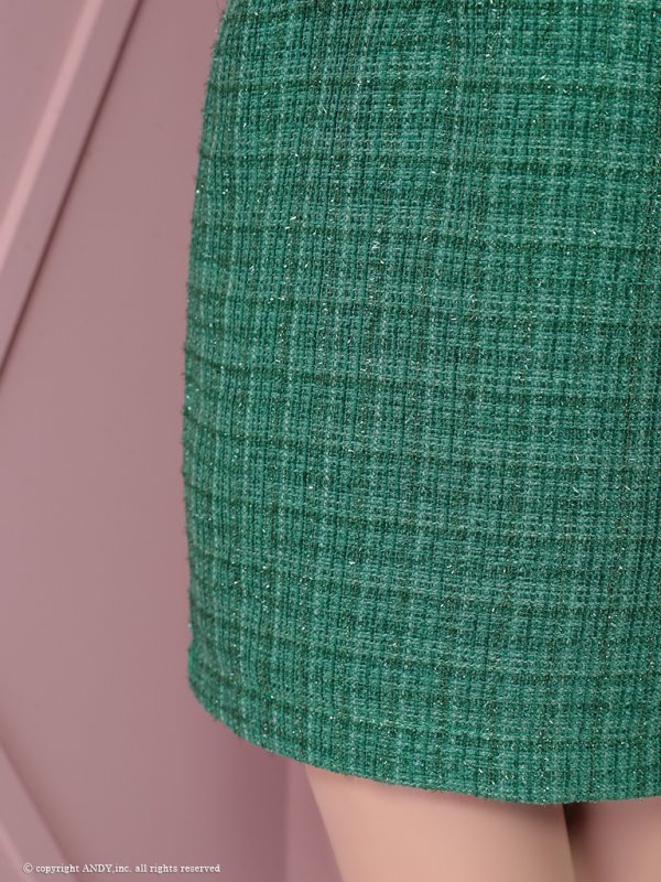 画像14: XSサイズあり【an /アン】 ツイード/ フロントジップ/ チェーン/ ノースリーブ/ ポケットデザイン/タイト/ ミニドレス/ キャバドレス[OF05]