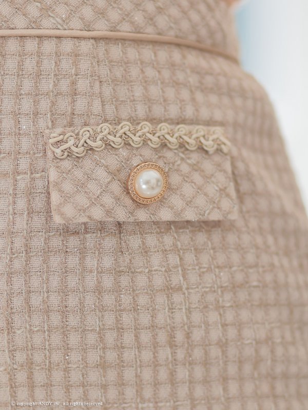 画像33: XSサイズあり【an /アン】セットアップ/ ノースリーブ/ ツイード/ フロントジップ/ フリルテール/ タイト/ ミニドレス/ キャバドレス[OF05]