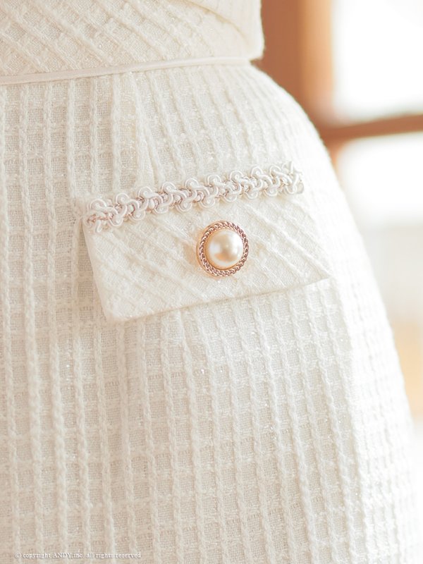 画像25: XSサイズあり【an /アン】セットアップ/ ノースリーブ/ ツイード/ フロントジップ/ フリルテール/ タイト/ ミニドレス/ キャバドレス[OF05]