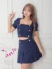 ネイビー　モデル：如月れい　身長：156cm　着用サイズ：Sサイズ
