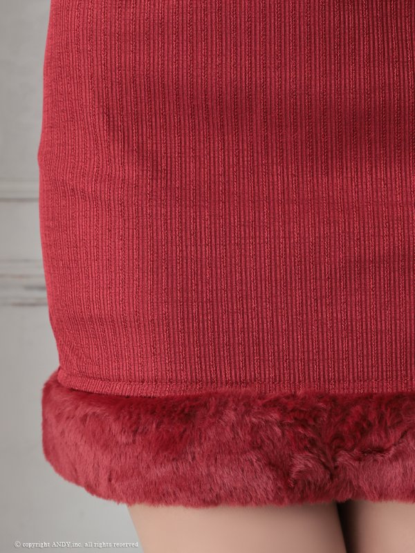 画像9: XSサイズあり【an /アン】 バストジッパー/ ハイネック/ カットアウト/ ノースリーブ/ ポケットデザイン/ 裾ファー/ タイト/ ミニドレス/ キャバドレス[OF05]