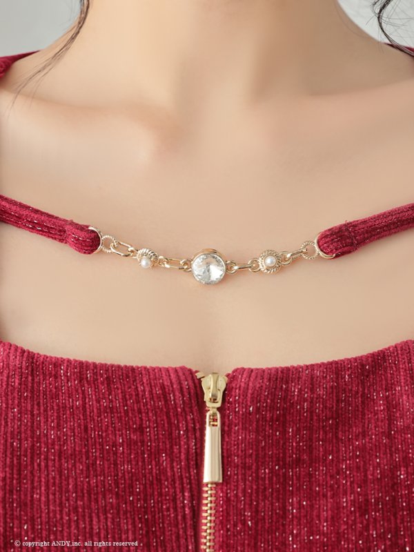 画像24: XSサイズあり【an /アン】 バストジッパー/ ビジュー/ ノースリーブ/ ポケットデザイン/ スリット/ タイト/ ミニドレス/ キャバドレス[OF05]