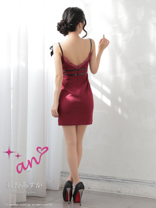 画像5: 【an /アン】 ショルダーリボン/ レース/ カットアウト/ シアー/ ストレッチ/ タイト/ ミニドレス/ キャバドレス[OF05]