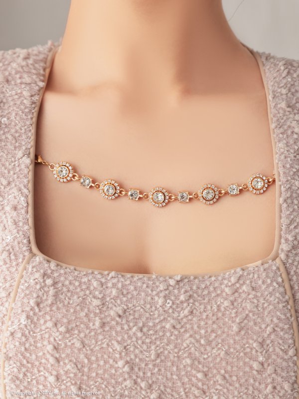 画像7: XSサイズあり【an /アン】ビジューチェーン/ パフスリーブ/ 袖あり/ スクエアネック/ ストレッチ/ タイト/ ミニドレス/ キャバドレス[OF05]