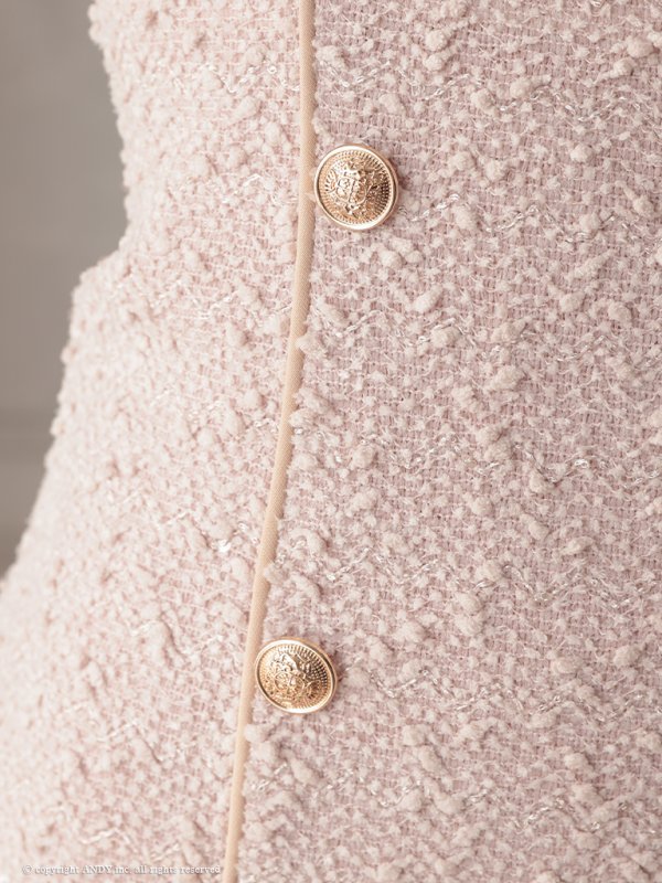 画像8: XSサイズあり【an /アン】ビジューチェーン/ パフスリーブ/ 袖あり/ スクエアネック/ ストレッチ/ タイト/ ミニドレス/ キャバドレス[OF05]