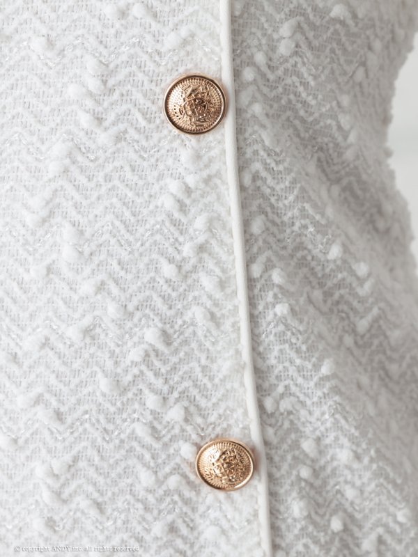 画像17: XSサイズあり【an /アン】ビジューチェーン/ パフスリーブ/ 袖あり/ スクエアネック/ ストレッチ/ タイト/ ミニドレス/ キャバドレス[OF05]