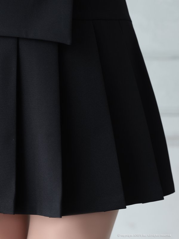 画像7: XSサイズあり【an/アン】リボン/ バイカラー/ 半袖/ 袖あり/ セットアップ/ プリーツ/ ミニドレス/ キャバドレス[OF05]