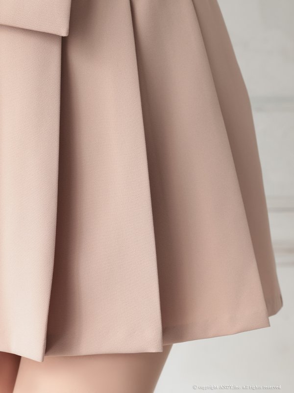 画像14: XSサイズあり【an/アン】リボン/ バイカラー/ 半袖/ 袖あり/ セットアップ/ プリーツ/ ミニドレス/ キャバドレス[OF05]