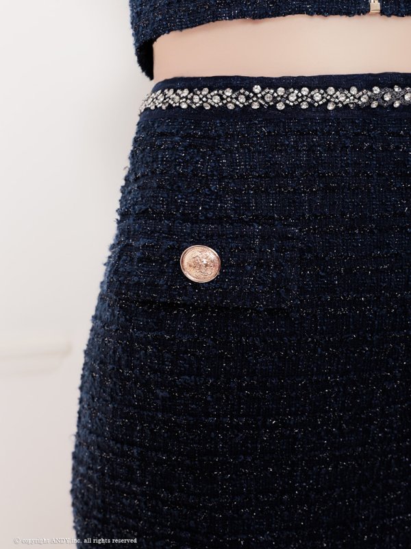 画像31: XSサイズあり【an /アン】ラメツイード/ ビジュー/ フロントジッパー/ ノースリーブ/ ストレッチ/ タイト/ セットアップ/ ミニドレス/ キャバドレス[OF05]