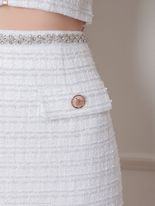 画像38: XSサイズあり【an /アン】ラメツイード/ ビジュー/ フロントジッパー/ ノースリーブ/ ストレッチ/ タイト/ セットアップ/ ミニドレス/ キャバドレス[OF05]