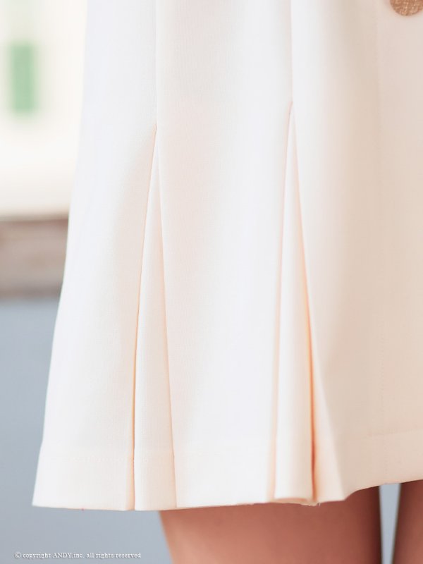 画像7: XSサイズあり【an /アン】オフショルダー/ 袖あり/ ハーフスリーブ/ ボタン/ プリーツ/ Aライン/ ミニドレス/ キャバドレス[OF05]