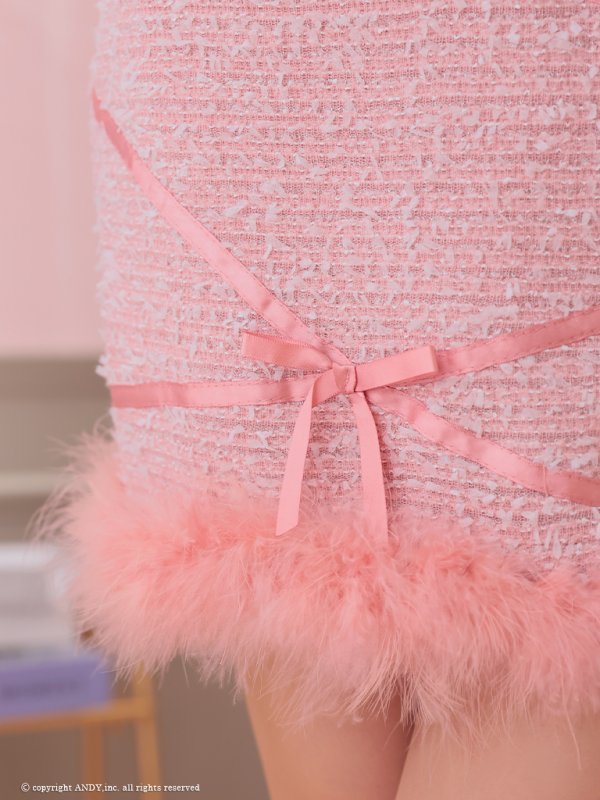 画像10: XSサイズあり【an /アン】 ツイード/ リボン/ バストジップ/ チェーンショルダー/ タイト/ ミニドレス/ キャバドレス[OF05]