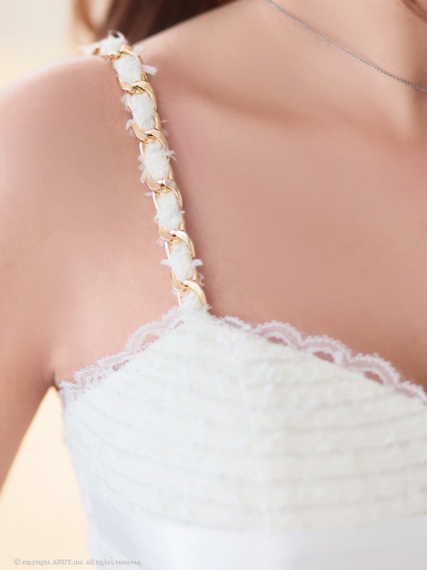 画像28: XSサイズあり【an /アン】 ツイード/ リボン/ バストジップ/ チェーンショルダー/ タイト/ ミニドレス/ キャバドレス[OF05]