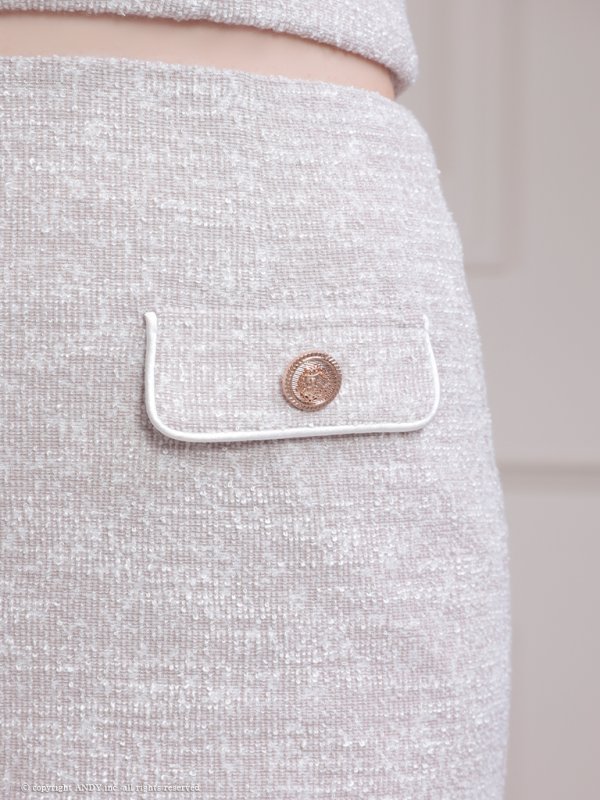 画像6: XSサイズあり【an /アン】デコルテリボン/ ツイード/ バストジッパー/ パフスリーブ/ 袖あり/ タイト/ セットアップ/ ミニドレス/ キャバドレス[OF05]