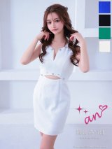 XSサイズあり【an /アン】ハートビジュー/ カットアウト/ バックリボン/ ノースリーブ/ タイト/ ミニドレス/ キャバドレス[OF05]