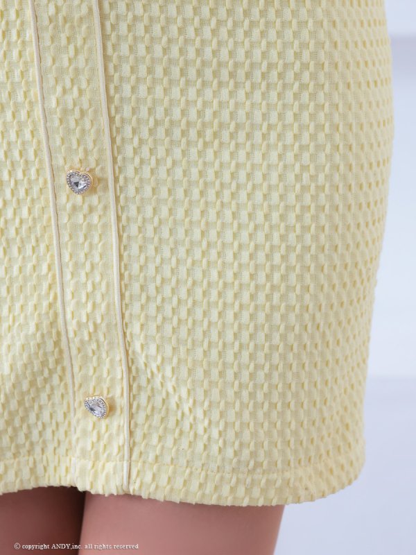 画像8: XSサイズあり【an /アン】2way/ ハートボタン/ パイピング/ チュール/ ノースリーブ/ タイト/ ミニドレス/ キャバドレス[OF05]