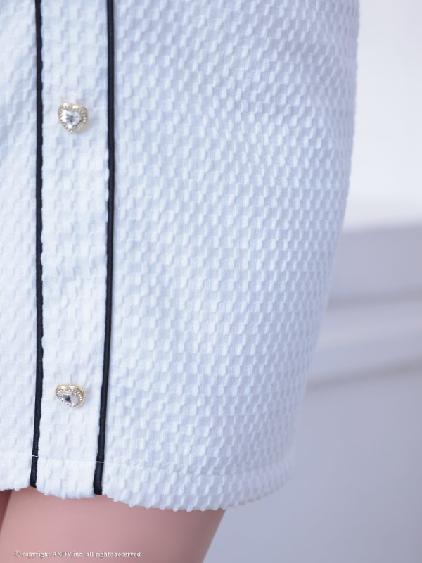 画像9: XSサイズあり【an /アン】 2way/ ハートボタン/ パイピング/ チュール/ ノースリーブ/ タイト/ ミニドレス/ キャバドレス[OF05]