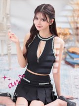 XSサイズあり【an /アン】ビジュー/ バストカット/ ノースリーブ/ フレア/ セットアップ/ ミニドレス/ キャバドレス[OF05]【一部予約商品/6月上旬発送予定】