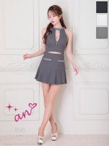 XSサイズあり【an /アン】ビジュー/ バストカット/ ノースリーブ/ フレア/ セットアップ/ ミニドレス/ キャバドレス[OF05]]