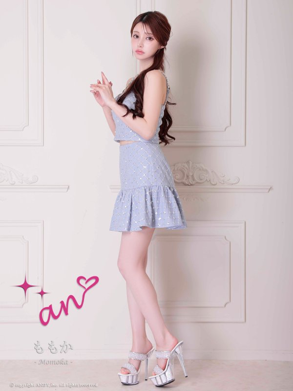 ブルー モデル：ももか　身長：156cm　着用サイズ：Sサイズ