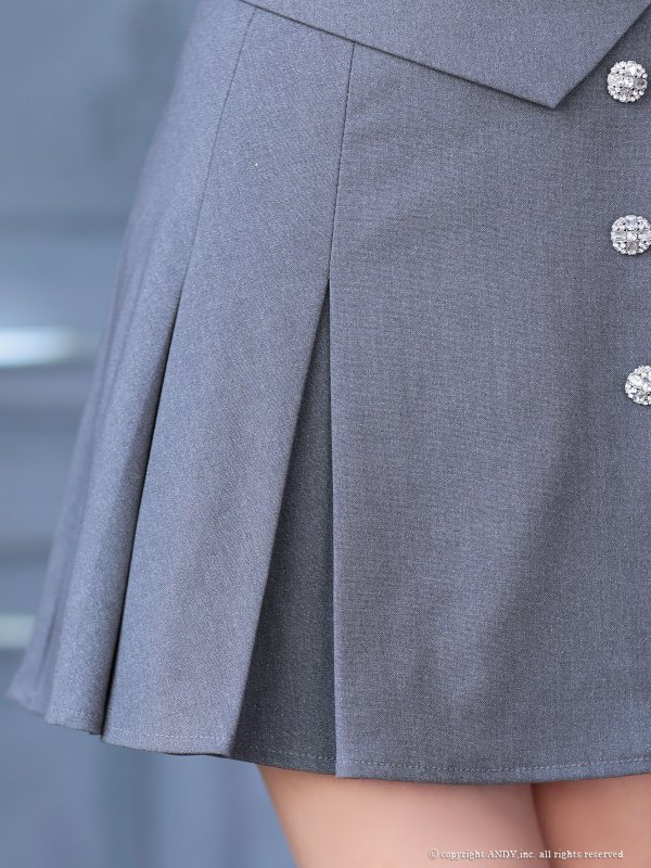 画像23: XSサイズあり【an /アン】袖付き/ ロングスリーブ/ ラメ/ ハイネック/ バストジップ/ プリーツ/ フレア/ セットアップ/ ミニドレス/ キャバドレス[OF05]