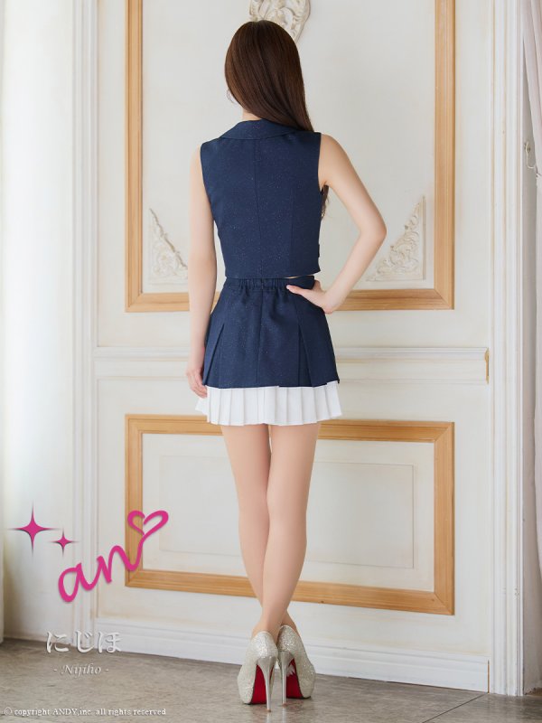 ネイビーｘホワイト　モデル：にじほ　身長：160cm　着用サイズ：Sサイズ