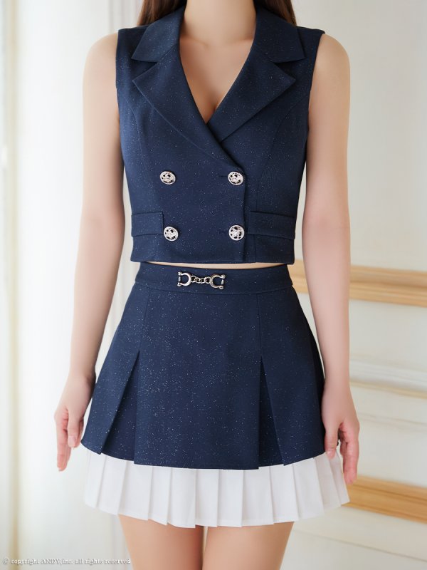 ネイビーｘホワイト　モデル：にじほ　身長：160cm　着用サイズ：Sサイズ