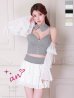 グレーxホワイト モデル：ももか　身長：156cm　着用サイズ：Sサイズ