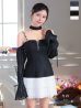 ブラックxホワイト モデル：りの　身長：157cm　着用サイズ：Sサイズ