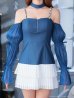 インディゴxホワイト モデル：るり　身長：165cm　着用サイズ：Sサイズ