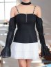 ブラックxホワイト モデル：りの　身長：157cm　着用サイズ：Sサイズ