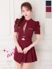 ワインレッド　モデル：ゆめ　身長：160cm　着用サイズ：Sサイズ