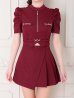 ワインレッド　モデル：ゆめ　身長：160cm　着用サイズ：Sサイズ