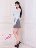ブルーｘグレー　モデル：天使あさまる　着用サイズ：Sサイズ