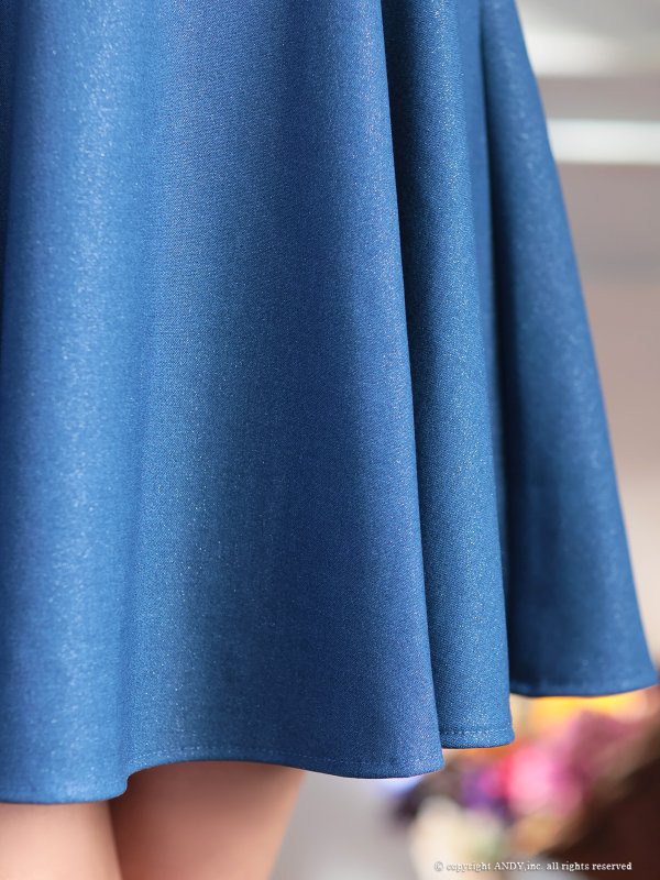 画像5: XSサイズあり【an/アン】襟付き/ ビジュー/ ノースリーブ/ バストジップ/ シンプル/ Aライン/ フレア/ ワンピース/ ミニドレス/ キャバドレス[OF05]