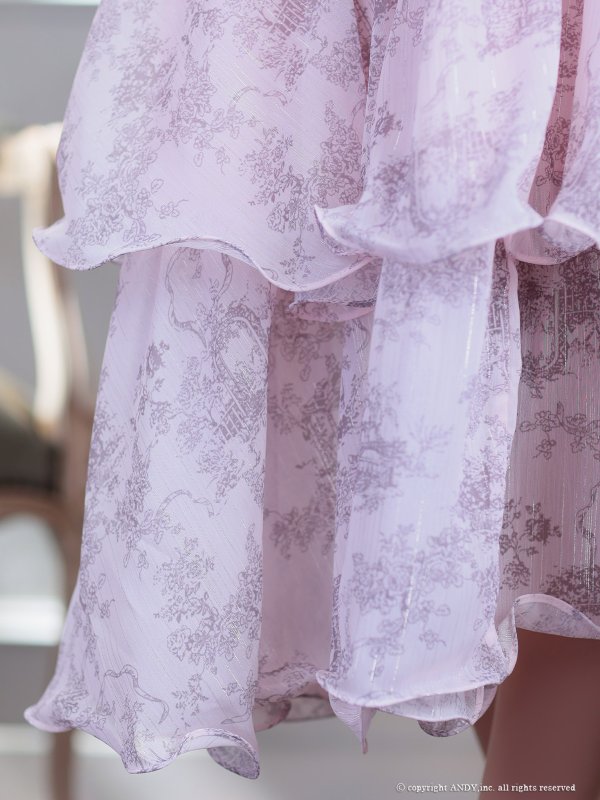 画像10: XSサイズあり【an /アン】チェーンベルト付き/ バストジップ/ シフォン/ フリル/ アメスリ/ ティアード/ フレア/ ワンピース/ ロングドレス/ キャバドレス[OF05]