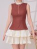 ブラウンxアイボリー モデル：まりん　着用サイズ：Sサイズ