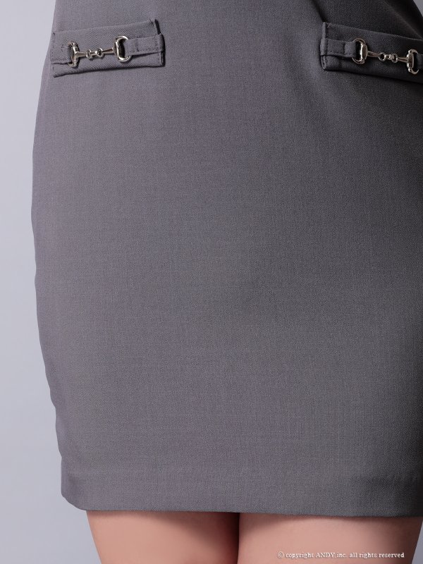 画像12: XSサイズあり【an /アン】スクエアネック/ バストジップ/ ノースリーブ/ ベルトデザイン/ タイト/ ミニドレス/ キャバドレス[OF05]